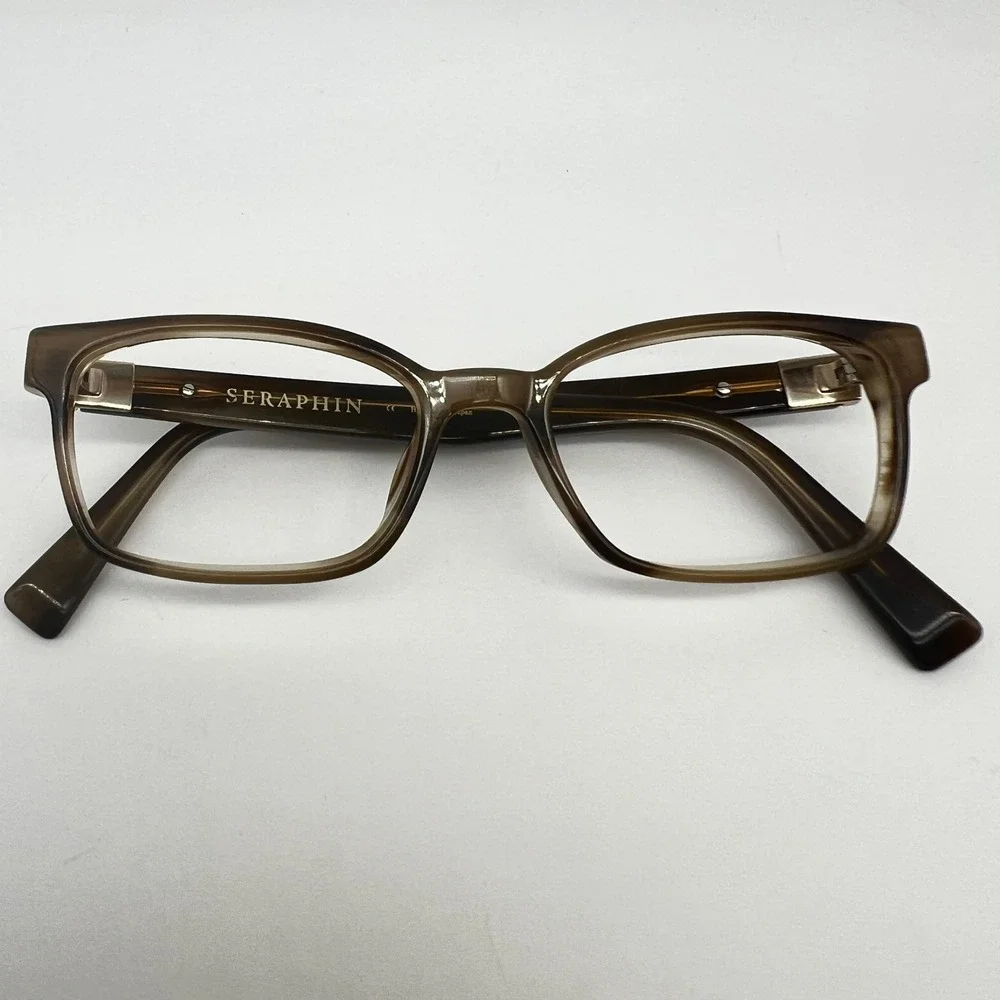 Seraphin Eyeglasses Brown Striated Handmade In Japan Women Eyewear Frames Only